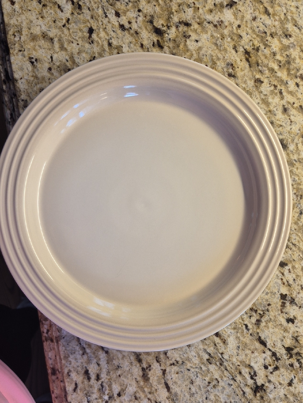 Le Creuset Cream Stoneware Dinner Plate with Ribbed Edge